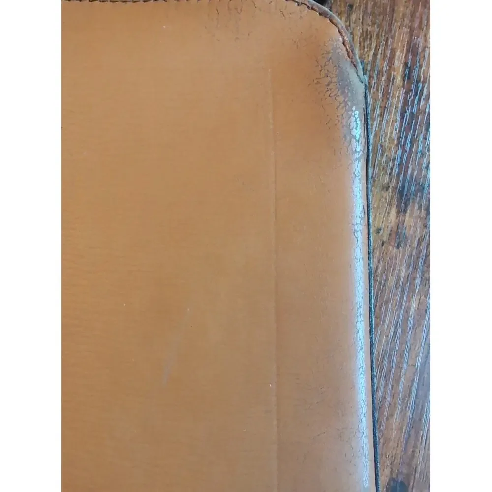 Vintage Renwick Tan Brown Leather Zip Around Portfolio Document Case USA READ